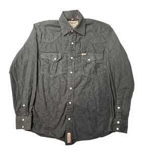 Rafter C Western Shirt Mens S Black Cowboy Collection Pearl Snap Long Sleeve